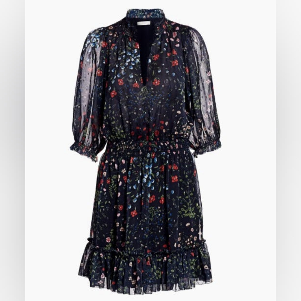 joie shima mini floral dress in black sz xs